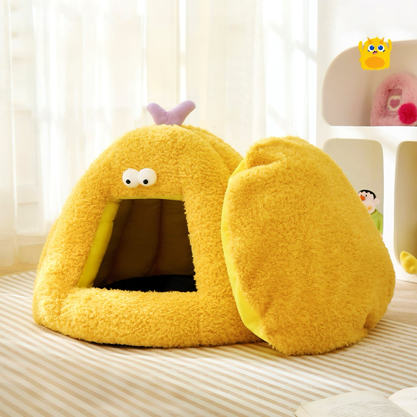 Cozy Heated Cat & Dog Bed Washable Bed -Yellow